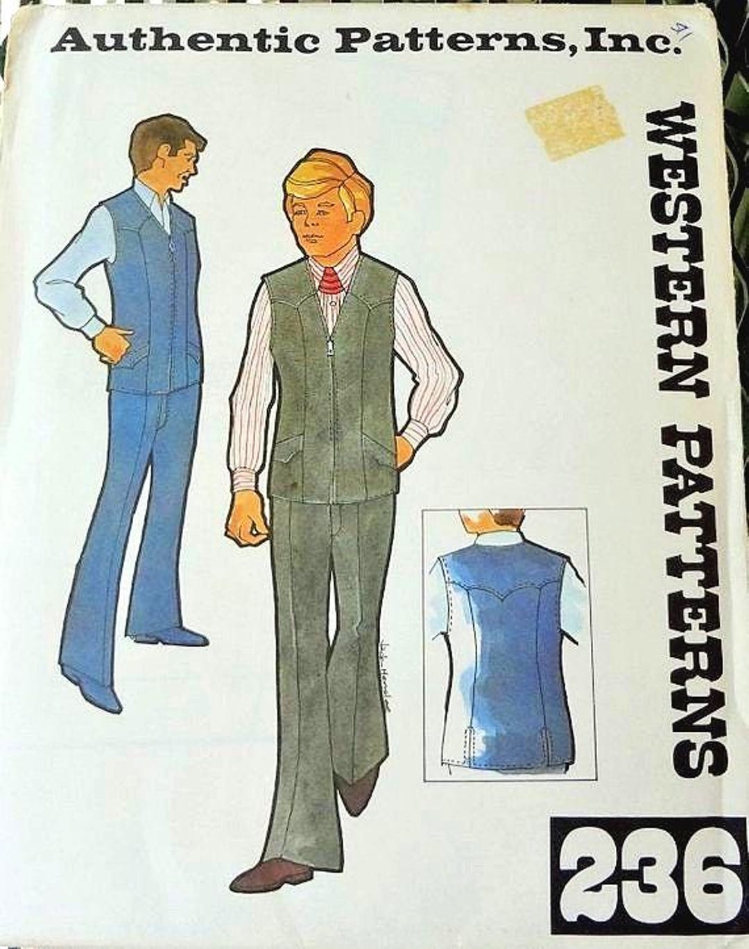 UNCUT Western Patterns 236 BOYS Western Vest SUIT Sewing Pattern - Etsy