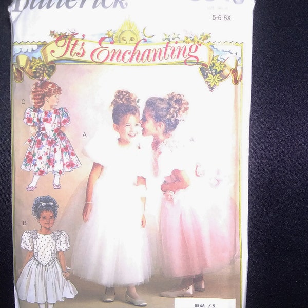 UNCUT Butterick 6548 It's Enchanting Children's Dress Sewing Pattern