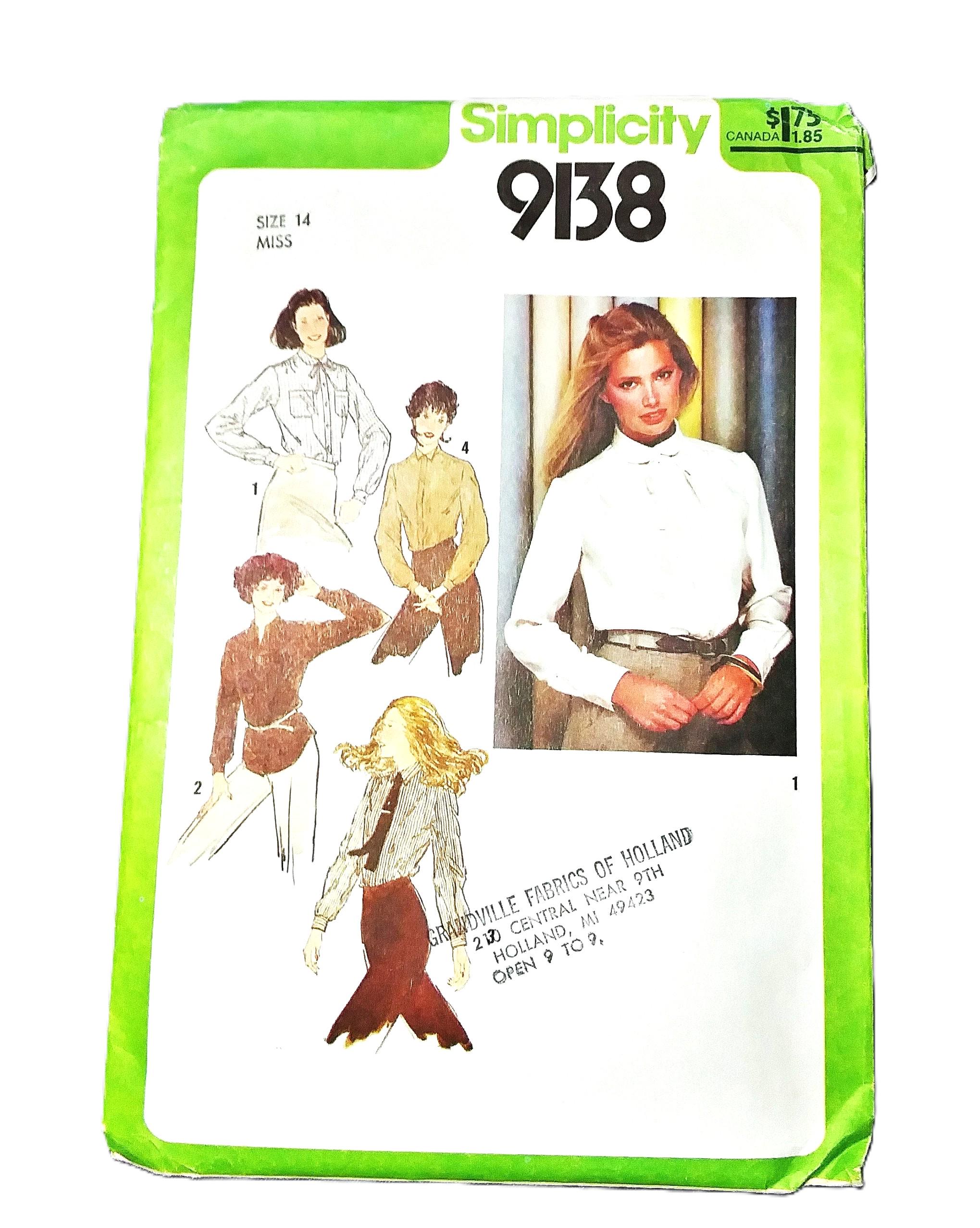 UNCUT Simplicity 9138 Shirts Sewing Pattern - Etsy