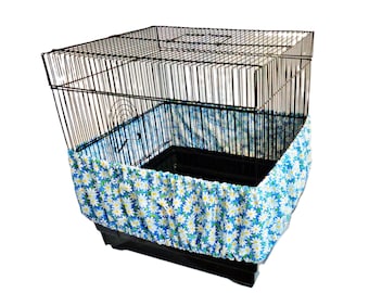 EXTRA Large Bird Cage Seed Catcher Skirt or Cover "DAISIES"