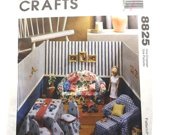 UNCUT McCall's Crafts 8825 Fashion Doll Furniture Sewing Pattern