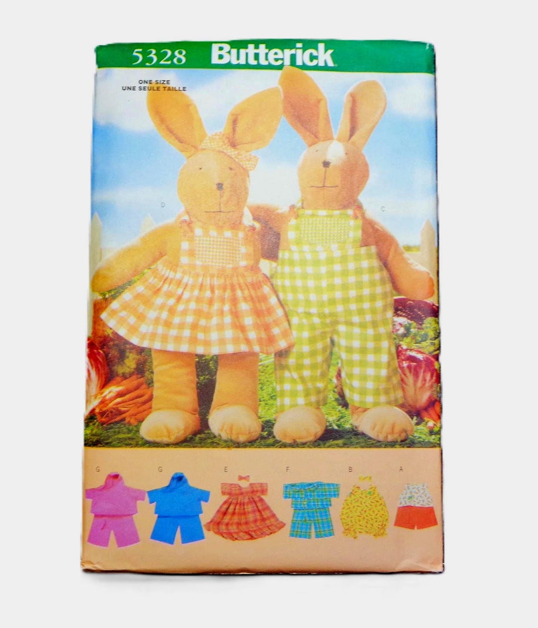 UNCUT BUTTERICK 5328 BUNNY & Wardrobe Sewing Pattern - Etsy
