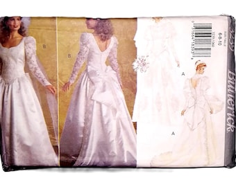 UNCUT Butterick 3239 Misses Wedding Dress & Detachable Train Sewing PATTERN