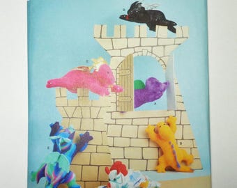 UNCUT Simplicity R11882/S9876 Plush Dinosaurs, Dragons Sewing PATTERN