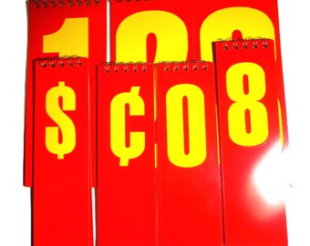 Vintage PRICE Display NUMBERS Spiral Bound