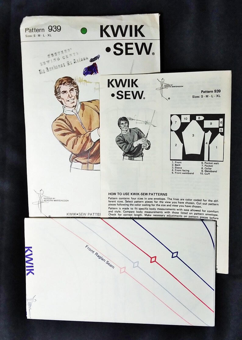 UNCUT Kwik Sew 939 Men's Jacket Sewing Pattern - Etsy