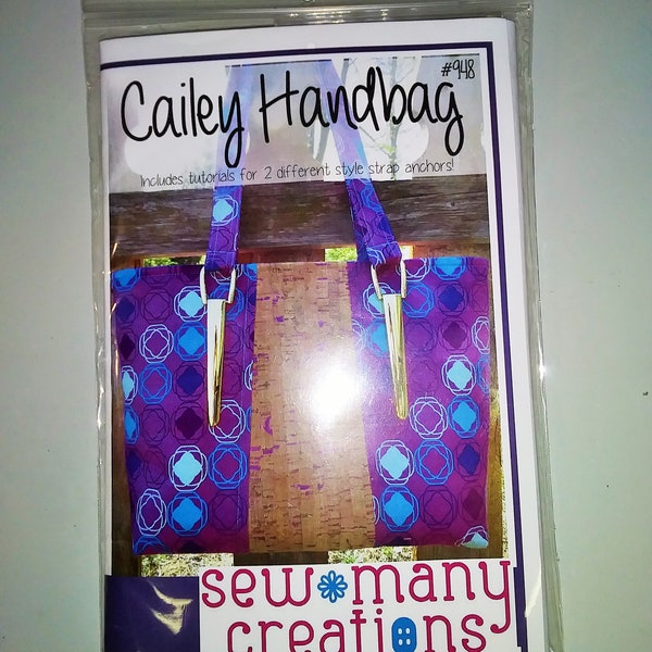 UNCUT Sew Many Creations Cailey Handbag Sewing Pattern With Anchor Strap SET