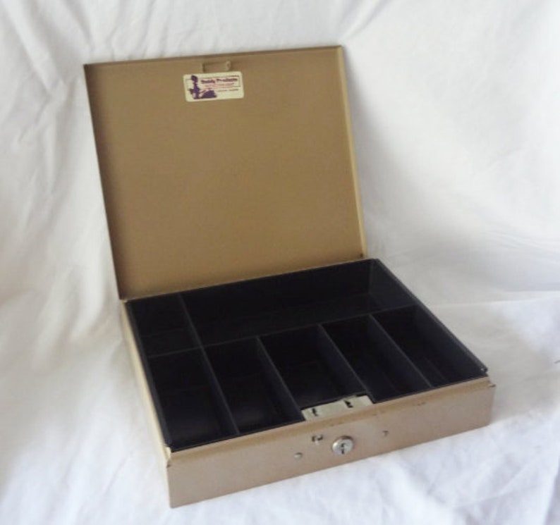 Tan Steel Cash Box with Divided Drawer Buddy Products Etsy