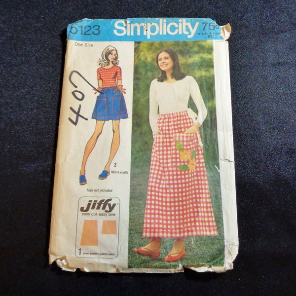 Vintage SIMPLICITY #5123 Simple-To-Sew - Misses' Jiffy Drawstring Skirt Sewing Pattern