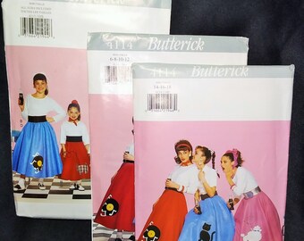 UNCUT Butterick's Flared SKIRT Costume  Sewing PATTERN  for Misses or Children