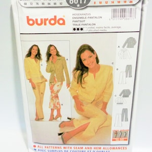 UNCUT Burda 8617 Misses Pantsuit Pants and Jacket Sewing PATTERN 2002