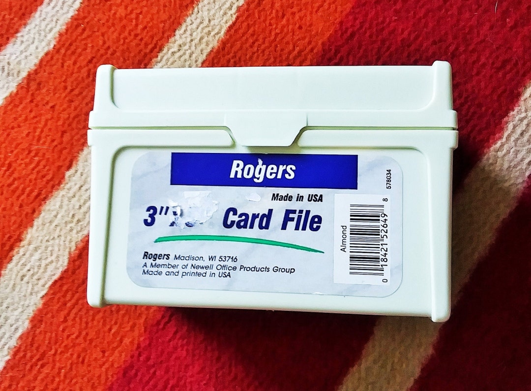 RODGERS Plastic Card File BOX With 3" X 5" Index CARD Guides - Etsy