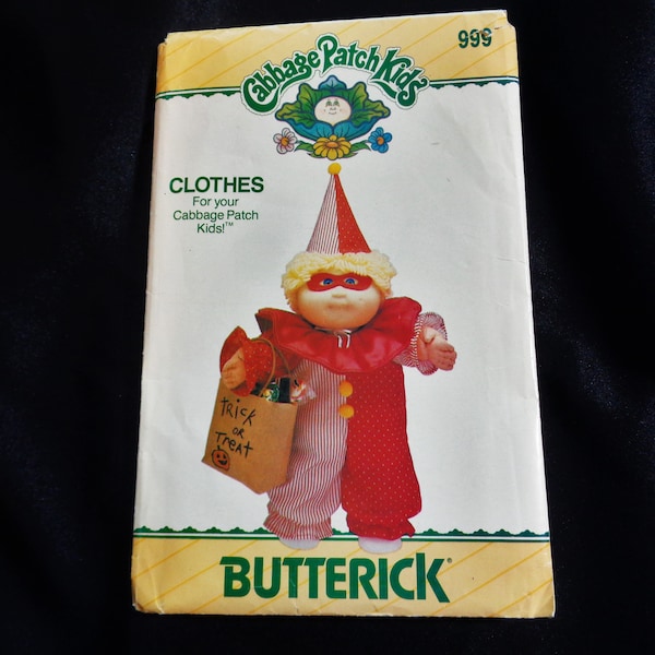 UNCUT Butterick #999 CABBAGE PATCH Kids Clown Costume