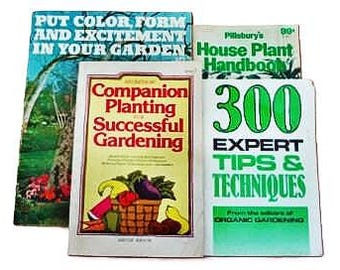 GARDENING BOOKS Four (4) Vintage Sources of Information, Tips, Techniques, Secrets and Hints