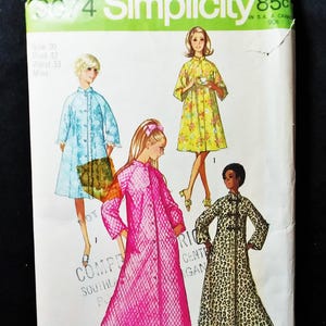 Vintage SIMPLICITY 9074 Misses' ROBE Sewing Pattern