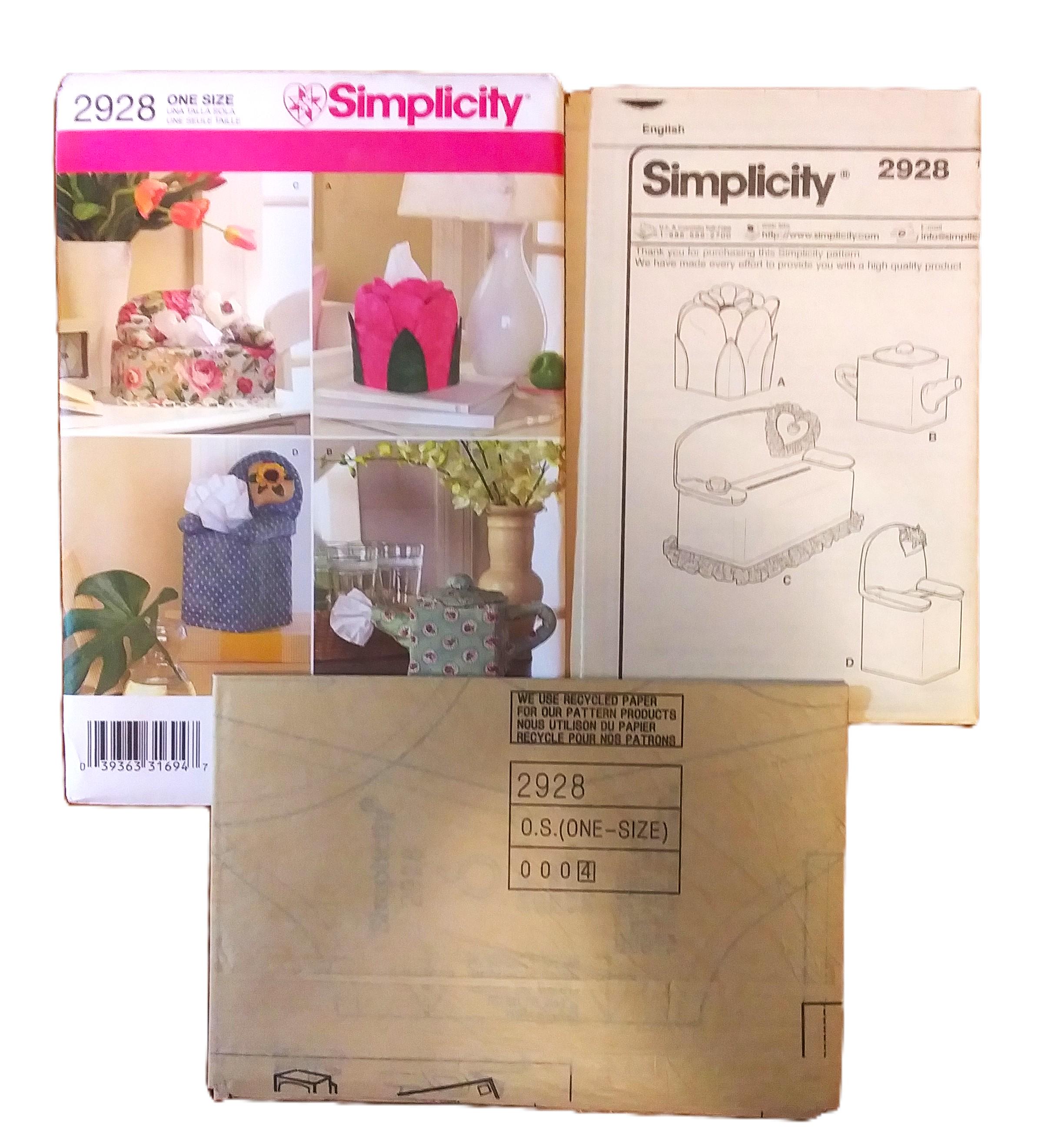 UNCUT Simplicity 2928 Tissue Box Covers SEWING PATTERN - Etsy