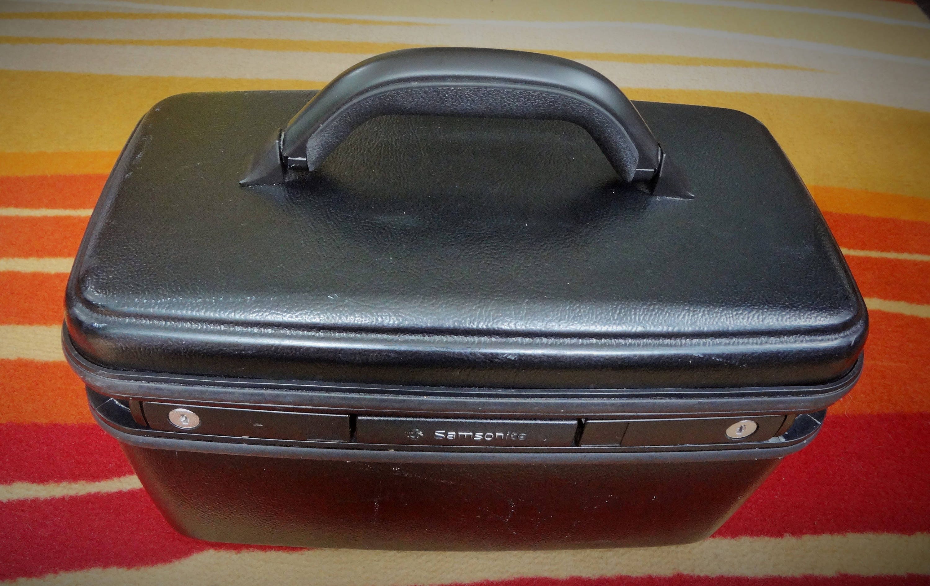 VIntage SAMSONITE Hard Shell Train CASE in Black With Two 2 Etsy