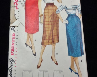 Vintage SIMPLICITY #1345 One Yard SKIRT Sewing Pattern Waist 26