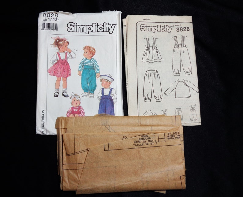 Vintage SIMPLICITY 7365 Toddlers' Dress or Top and Pants Sewing Pattern ...