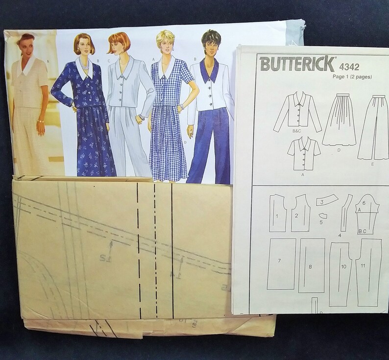 4342 Pattern UNCUT Butterick 4342 Misses' Top, Skirt, Pants Sewing Pattern - Etsy