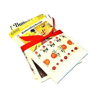 THREE (3) Sets of Iron On Transfer Patterns for Embroidery Clothing from the 1970's