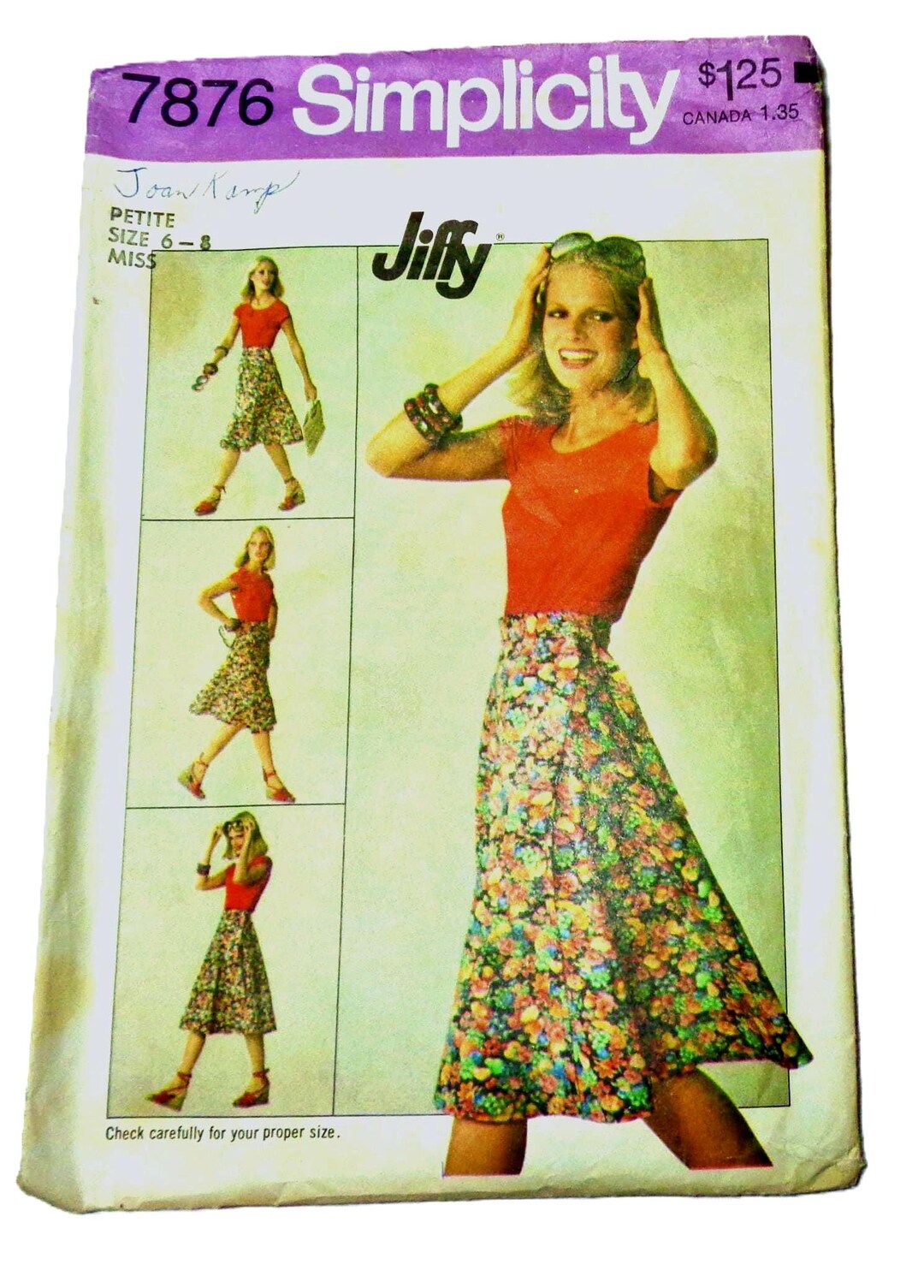 Vintage SIMPLICITY 7876 Misses JIFFY Wrap Skirt Sewing Pattern - Etsy