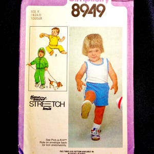 Vintage SIMPLICITY 8949 Toddlers' Pull-over Tops, Pants or Shorts, Jacket Sewing Pattern