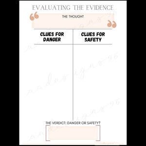 Evaluating / Challenging the Evidence CBT Counseling Exercise