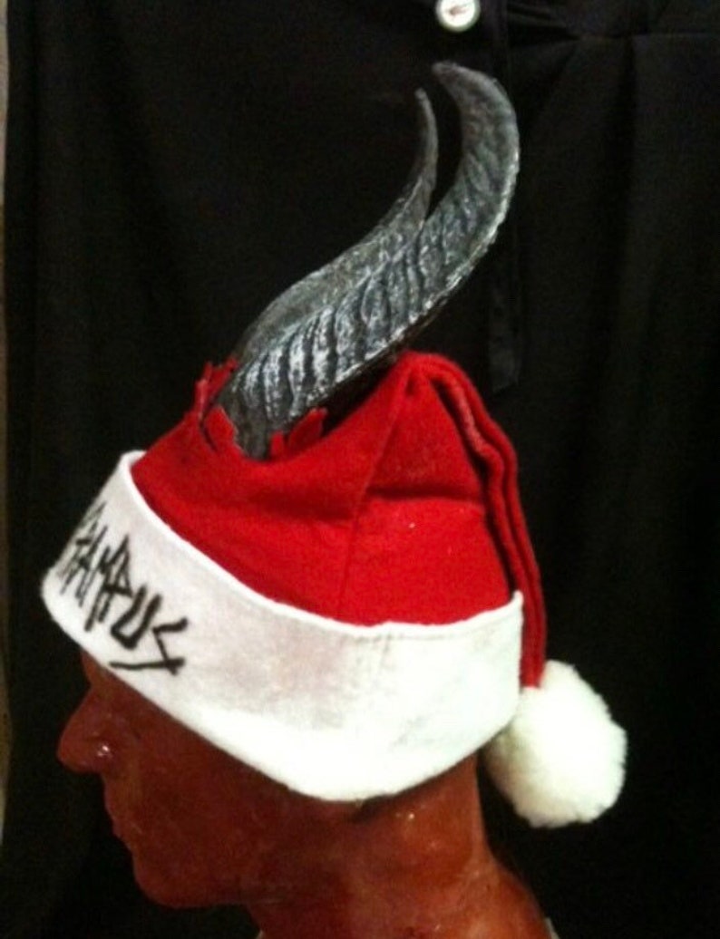 Merry Krampus straight horn santa hat Etsy