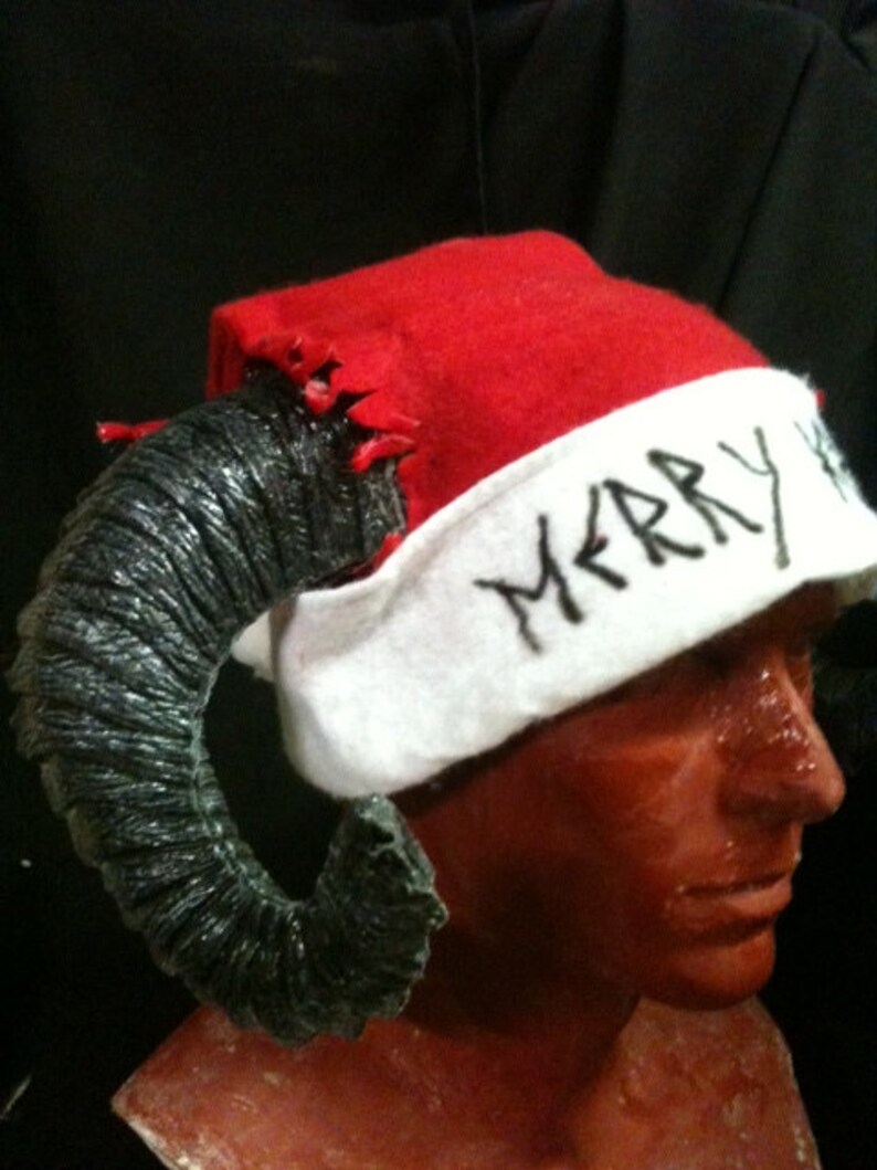 Merry Krampus ram horn santa hat Etsy
