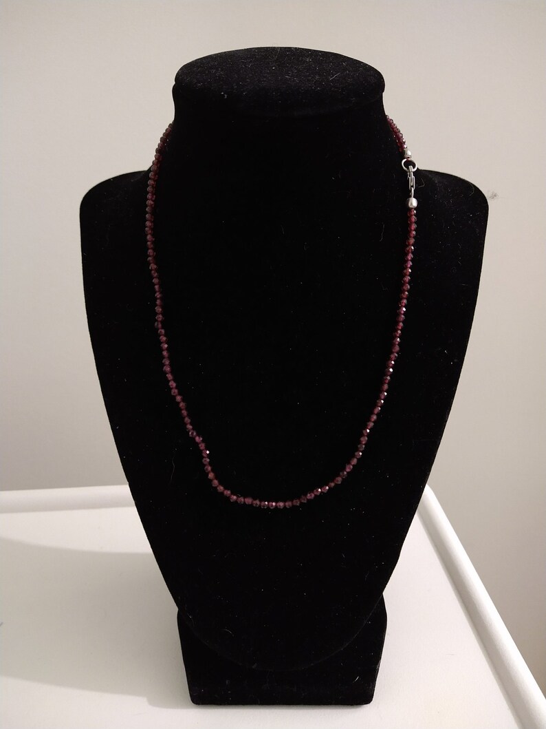 41.00ctw Orissa Rhodolite Garnet Faceted Bead 18in Necklace in Sterling Silver
