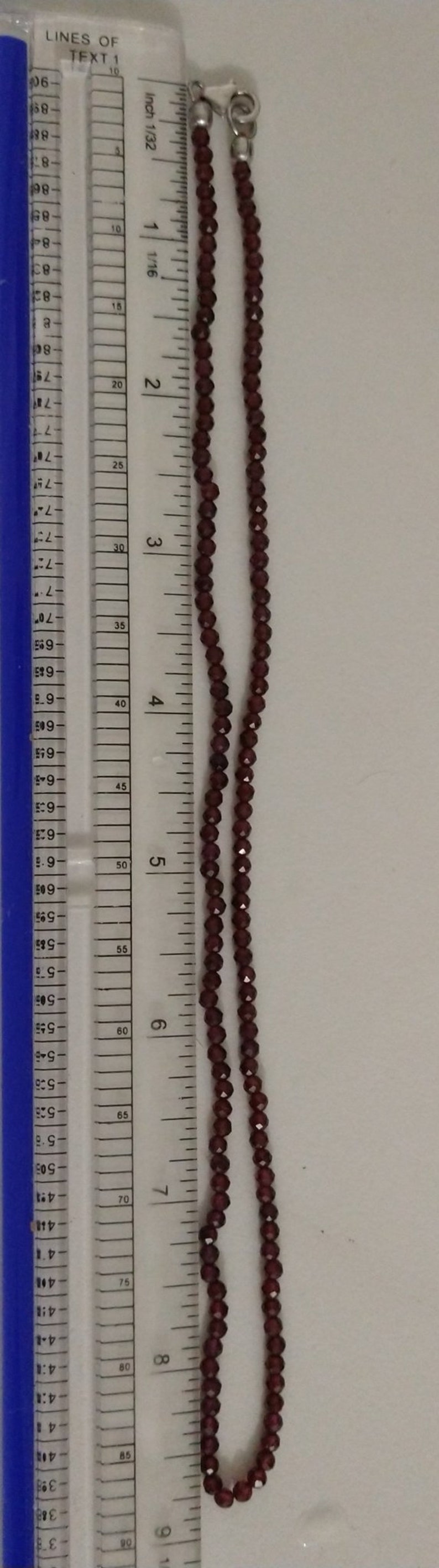 41.00ctw Orissa Rhodolite Garnet Faceted Bead 18in Necklace in Sterling Silver
