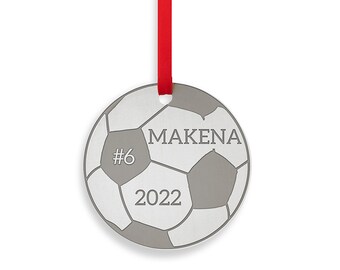 Soccer Ball Ornament - Stainless Steel