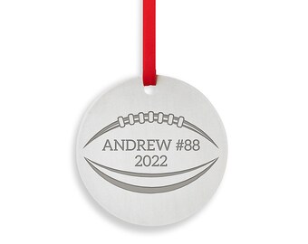 Personalized Football Ornaments - Stainless Steel