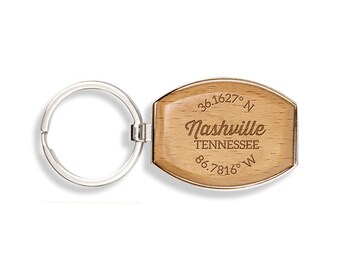 GPS Coordinates Custom Travel Keychain