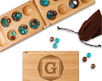 Monogrammed Folding Mancala Game Set