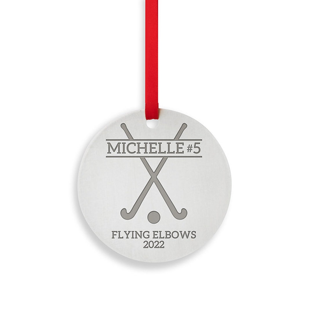 Personalized Field Hockey Ornament Stainless Steel Christmas Etsy