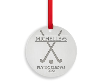Custom Field Hockey Ornament - Stainless Steel