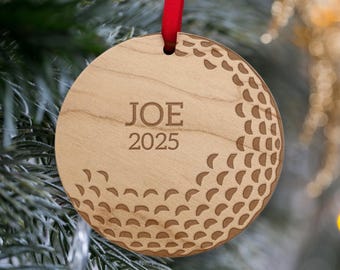 Personalized Golf Ball Ornaments - Holiday Gifts for Golfers