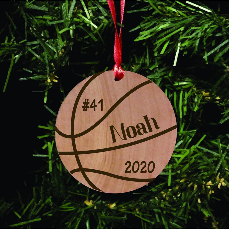 Basketball Wood Ornament Sports Ornament Wood Tag Etsy