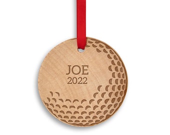 Golf Ornament Personalized - Athlete Christmas Gift - College Golfer - Senior High Athletic Banquet - Golfing Keepsake - Wood Ornament