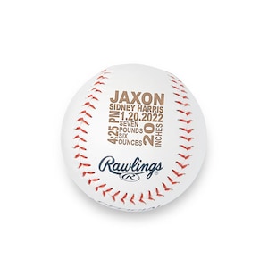 Personalized Baseball - Baby Birth Announcement - Engraved Baseball- Newborn Stats Gift - Sports Nursery - Baseball Baby Gift