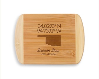 GPS Coordinates Wooden Chopping Board