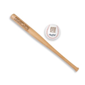 Birth Announcement Baseball and Baseball Bat New Baby Photo Prop Baseball Nursery Decor Baseball Baby Gift Newborn Keepsake image 4