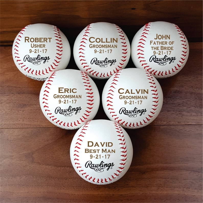 Custom Engraved Baseball Groomsmen Baseball Gift Groom Etsy