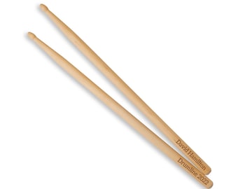 Custom  Drumsticks - Wooden Drum Stick Pair -  High School Drumline Gift - College Band Drummer