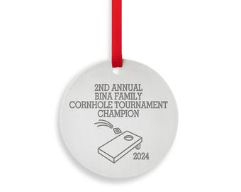 Cornhole Ornament - Stainless Steel