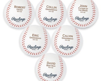 Engraved Wedding Baseballs - Groomsmen Announcement Personalized Baseball - Best Man Thank You Gifts - Ring Bearer Baseball Gift