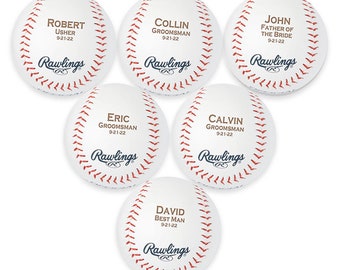 Groom Crew Baseballs - Wedding Party Thank You Favors