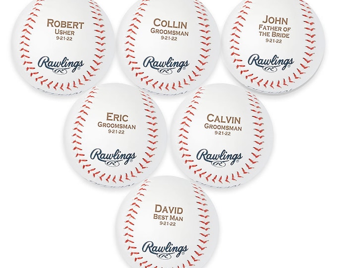 Custom Engraved Baseball Groomsmen Baseball Gift Groom Etsy